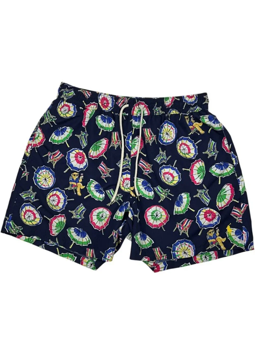 Polo Ralph Lauren Polo Bear Umbrella Swim Trunks XL Blue Lined Swimwear